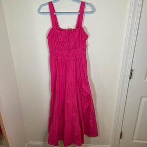 J.Crew Sevilla Tiered Maxi Dress in Hot Pink